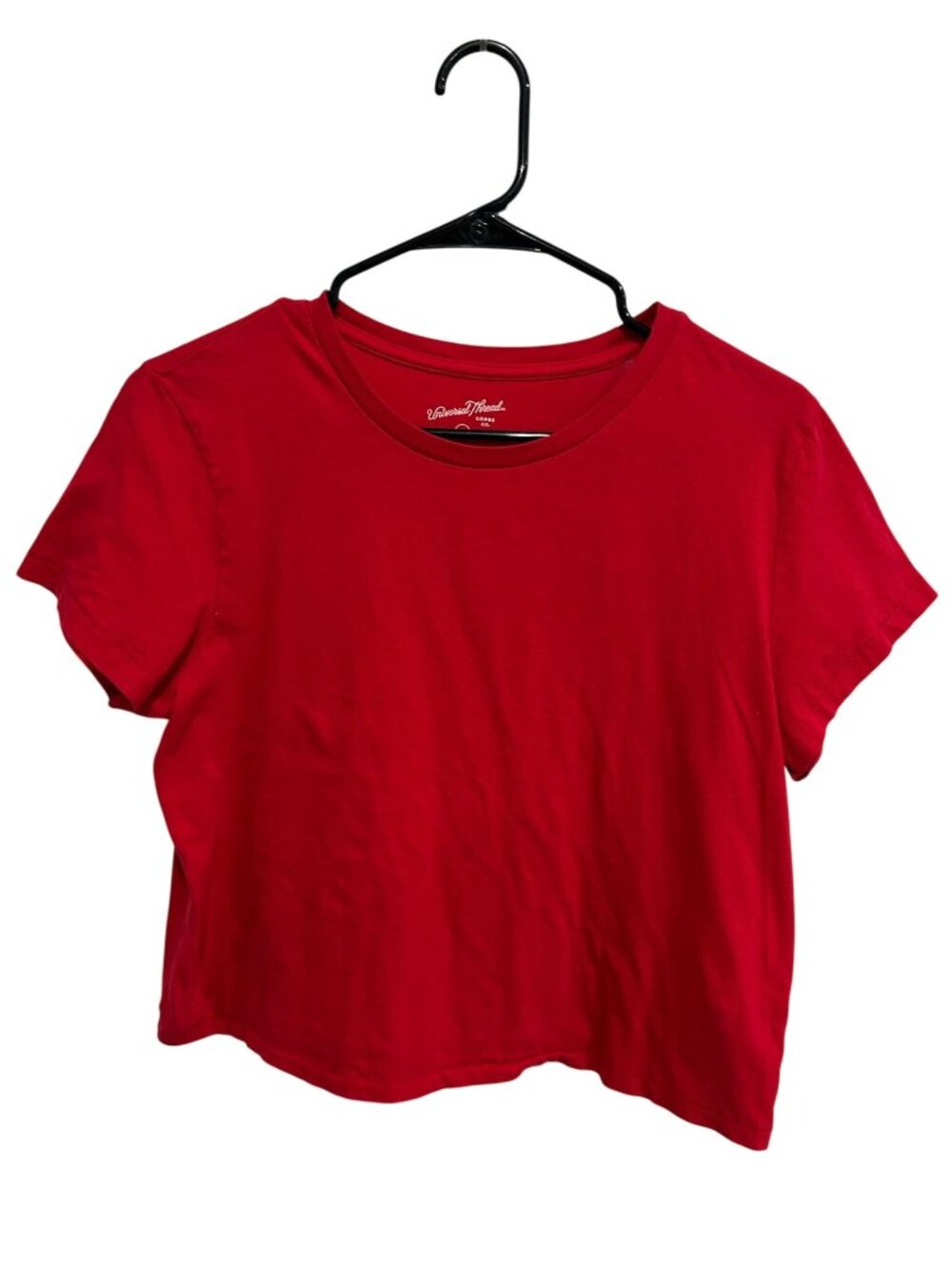 Universal Thread Large Red Crewneck Cropped T-Shirt 100% Cotton Minimalist NWT